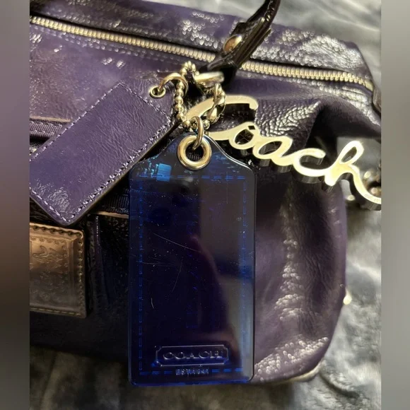 Coach Poppy Purple Patent Purse- Convertible Satchel- Color: Purple - Picture 7 of 7